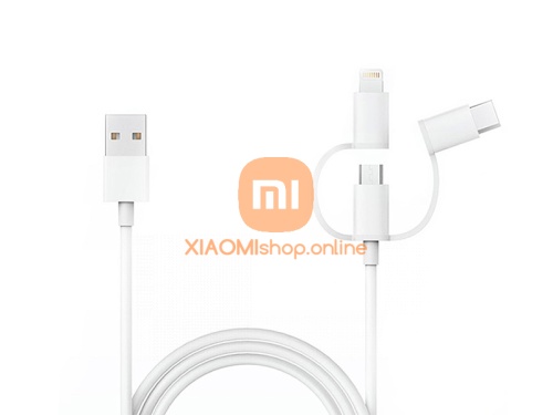 Дата-кабель Xiaomi Carfook Luckycat 3 in1 USB - microUSB, Type-C, Lightning фото 5