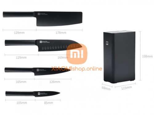 Набор стальных ножей+подставка Xiaomi HuoHou X50 Cr Mo V15 фото 3