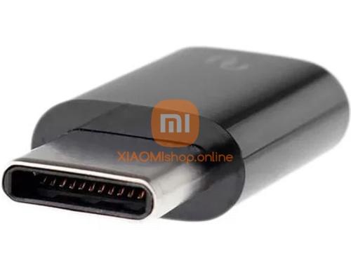 Переходник Xiaomi Mi adapter USB Type-C - micro USB черный фото 2