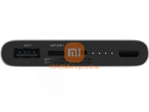 АКБ резервный Xiaomi Mi Power Bank 3 (PLM12ZM) 10000mAh USB/Type-C 3A черный фото 3