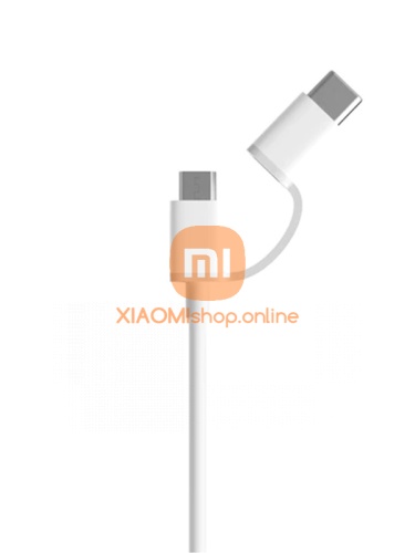 Дата-кабель Xiaomi Mi 2-in1 USB cable (microUSB to Type-C) 30 cm (SJX01ZM) белый фото 4
