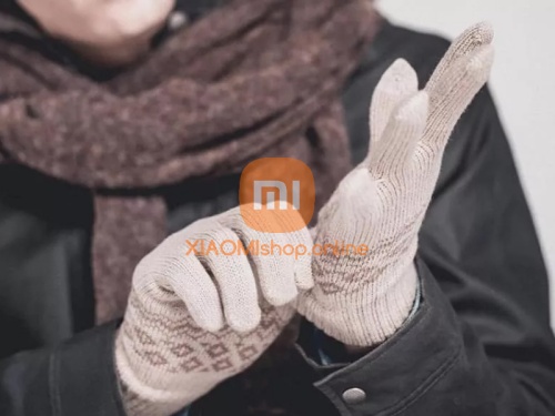 Перчатки Xiaomi Touchscreen Winter Wool Gloves (ST20190601)беж. фото 3