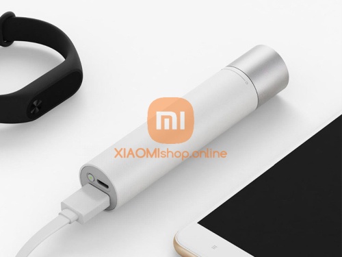 АКБ резервный-фонарик Xiaomi Mi Power Bank Flashlight (LPB01ZM) 3250mAh белый фото 5