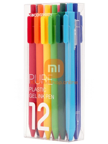 Набор гелевых ручек Xiaomi KACO Pure Plastic Gelink Pen 12 шт (K1015) цветные фото 2